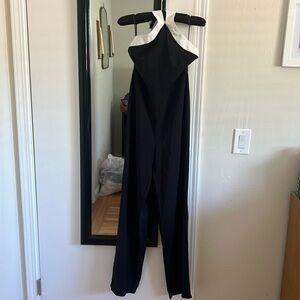 Black and White Superdown Halter Jumpsuit